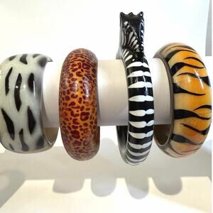 Wild Safari Bangle Set – Zebra, Leopard & Tiger Prints
